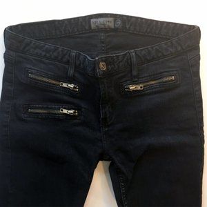 KILL CITY Blk Over-dye ZIP SKINNY JEANS sz 29